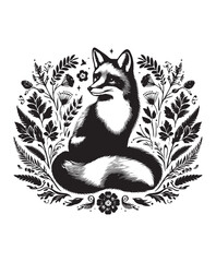 fox vector art,graphics foxs icons set,vintage illustration fox clipart,vector foxs flat style artwork design
