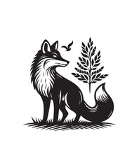 fox vector art,graphics foxs icons set,vintage illustration fox clipart,vector foxs flat style artwork design