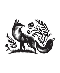 fox vector art,graphics foxs icons set,vintage illustration fox clipart,vector foxs flat style artwork design