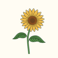 Minimalist sun flower. vector design