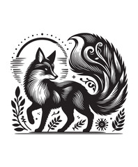 fox vector art,graphics foxs icons set,vintage illustration fox clipart,vector foxs flat style artwork design