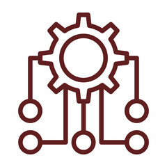 Integration Vector Line Maroon Icon Design