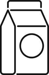 Simple black and white icon of a carton, evoking food packaging for products like milk or juice