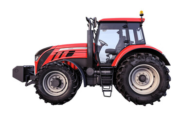 Obraz premium Big Powerful Agricultural Tractor Isolated on Transparent PNG Background, Generative AI. 
