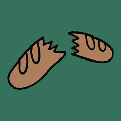 hand drawn cute y2k bread illustration