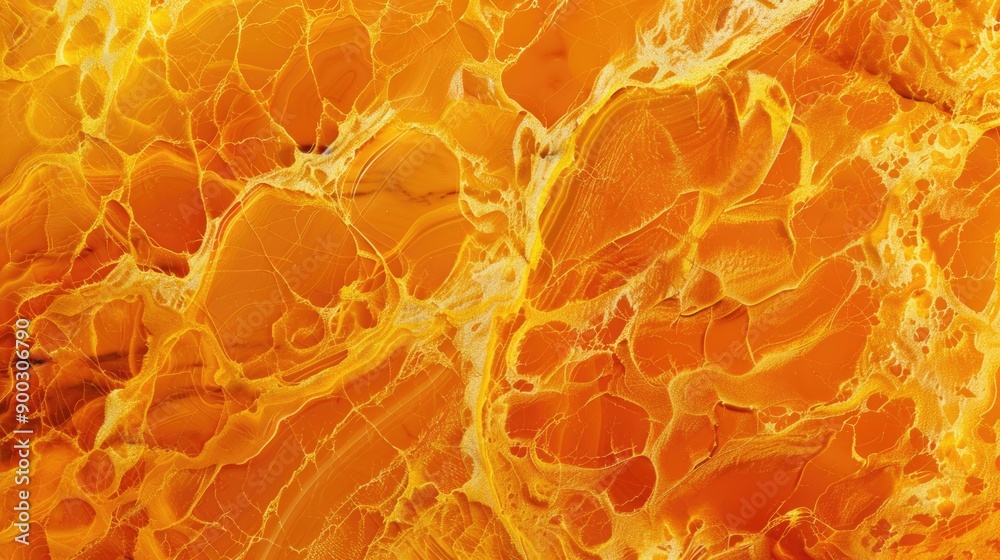 Poster A close-up view of a bright yellow marble surface with intricate patterns and textures