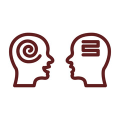 Convergent Thinking Vector Line Maroon Icon Design