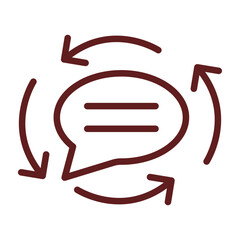 Feedback Loop Vector Line Maroon Icon Design