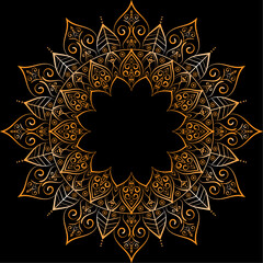 Luxury ornamental mandala ethnic background design with golden Geometric circle arabesque pattern vector doodle