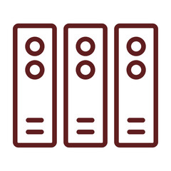 Binder Vector Line Maroon Icon Design