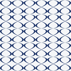 Fototapeta premium Abstract retro seamless pattern with blue round shapes on white background