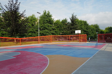 Basketball court yard in a neighborhood of Bilbao