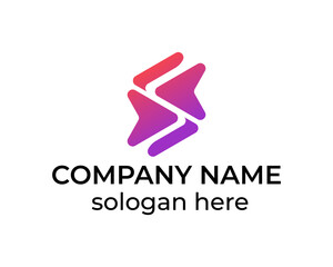 Creative s play icon logo design vector