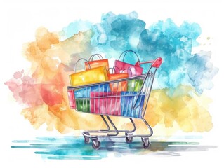 Popular product categories flat design front view theme watercolor vivid