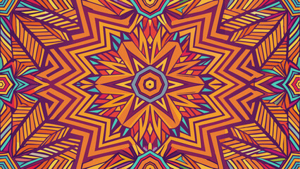 Hand drawn abstract seamless pattern, ethnic background