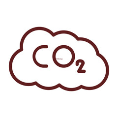 Co Vector Line Maroon Icon Design