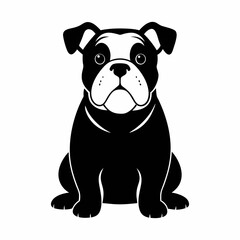 Obraz premium a black and white image of a bulldog on a white background
