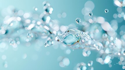 Abstract Representation of Hyaluronic Acid Molecules in Blue