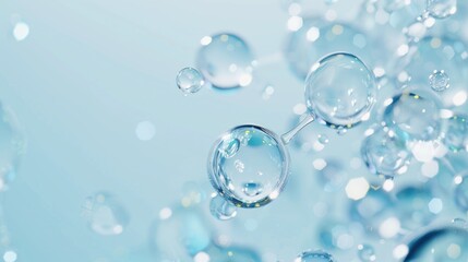 Abstract Representation of Hyaluronic Acid Molecules in Blue