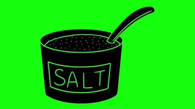 salt illustration video animation sugar grinder condiment silhouette container logo salty icon spice saltcellar seasoning food bottle bowl pepper outline meal cook chef for green screen footage