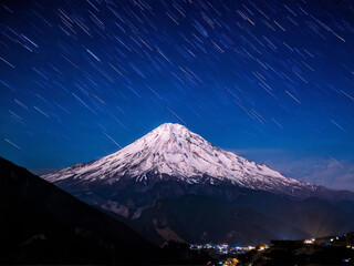 night sky and mountains