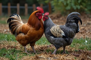 Beautiful Prue Bred Golden Duckwing (Grey) American Game Rooster and Hen