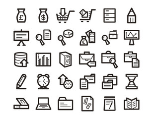 business finance company Line Icon Set Free Vector. editable