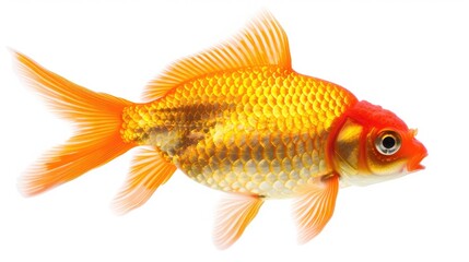 Fototapeta premium a goldfish isolated on white background