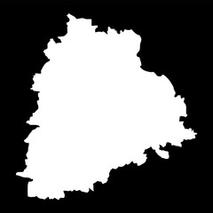 Telangana state map, administrative division of India. Vector illustration.