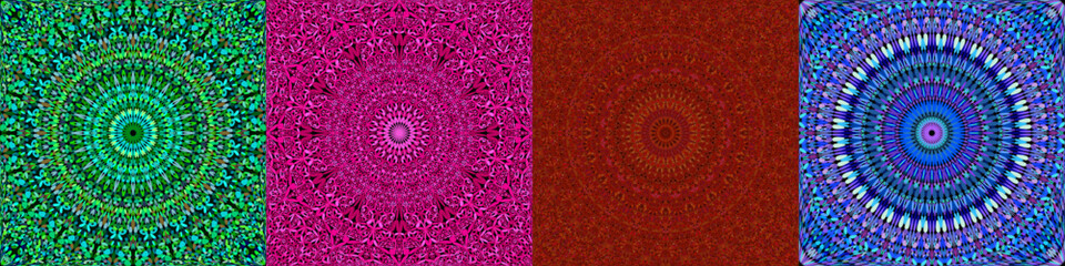 Seamless geometrical mandala pattern set