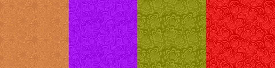 Seamless geometric pattern background set