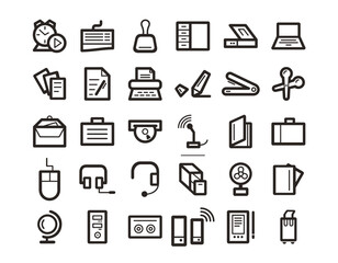 business finance company Line Icon Set Free Vector. editable
