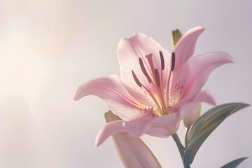 Fototapeta premium Delicate Pink Lily Blossom