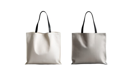 Two tote bags or Canvas bag mockup of fabric tote with handle isolated on white backgroud