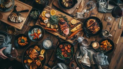 Fototapeta premium table setting at restaurant