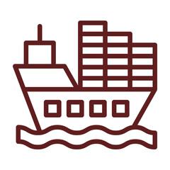 Fototapeta premium Shipping Vector Line Maroon Icon Design