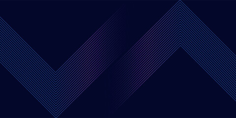 Dark abstract background with glowing geometric lines. Modern shiny purple blue gradient rounded square lines pattern. Futuristic technology concept.
