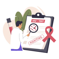 Hiv test concept illustration. Illustration for websites, landing pages, mobile apps, posters and banners. Trendy flat vector illustration