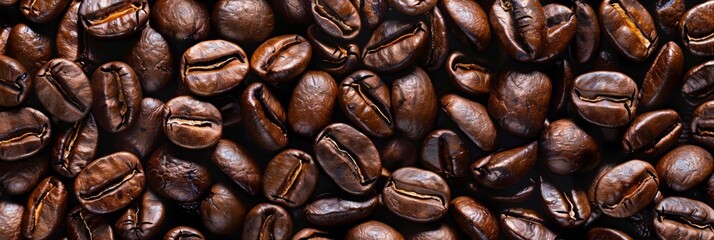 Naklejka premium Overhead view of backdrop representing halves of dark brown coffee beans with pleasant scent
