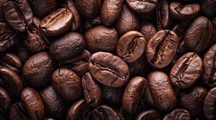 Naklejka premium Overhead view of backdrop representing halves of dark brown coffee beans with pleasant scent