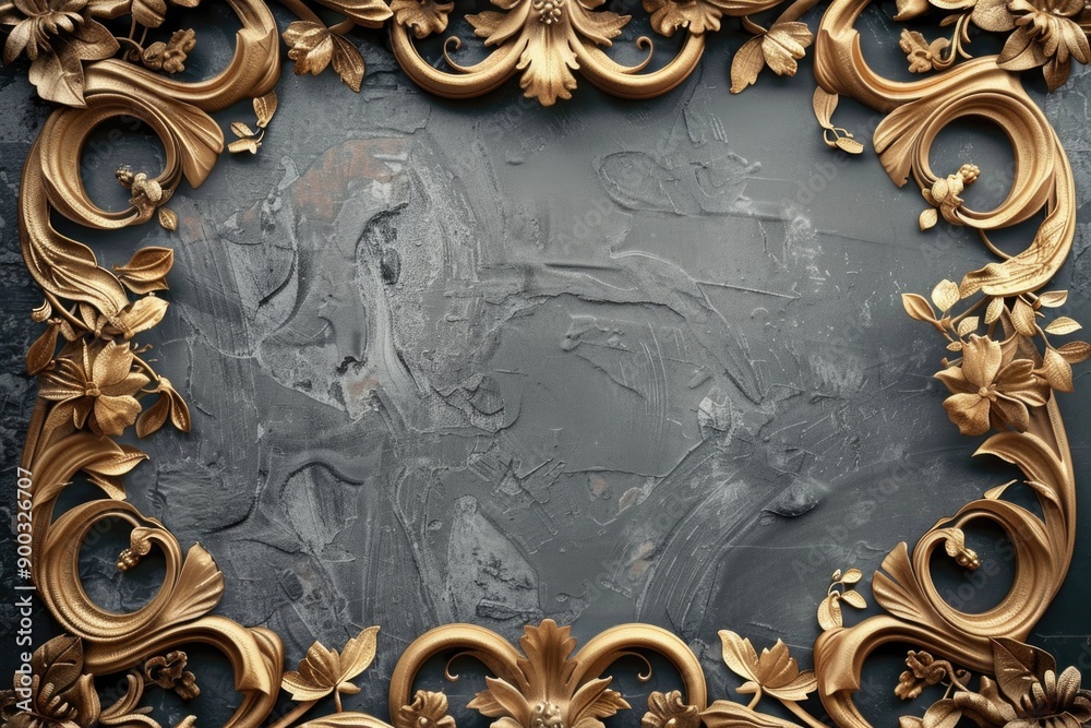 Poster a golden frame hangs on a wall with a subtle background
