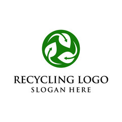 simple, modern, clean recycling logo concept