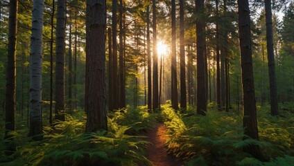 Obraz premium morning in the forest