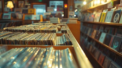Winter Melodies: Cinematic Documentary of Vinyl Records in a Music Store