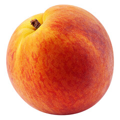 Peach isolated on white background, full depth of field