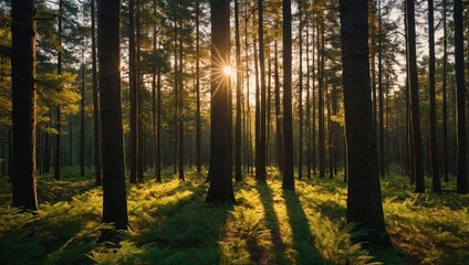 sunrise in the forest