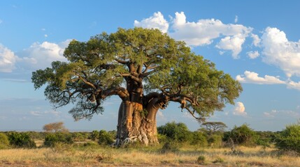 Baobab (Adansonia): Featuring massive trunks and diminutive leaves, baobabs are known for storing...