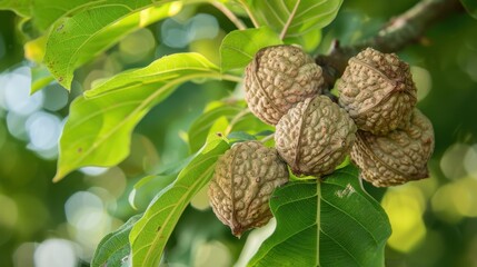 Hickory (Carya): Known for their robust wood and edible nuts, hickory trees display compound leaves and shaggy bark, combining utility with unique characteristics.
