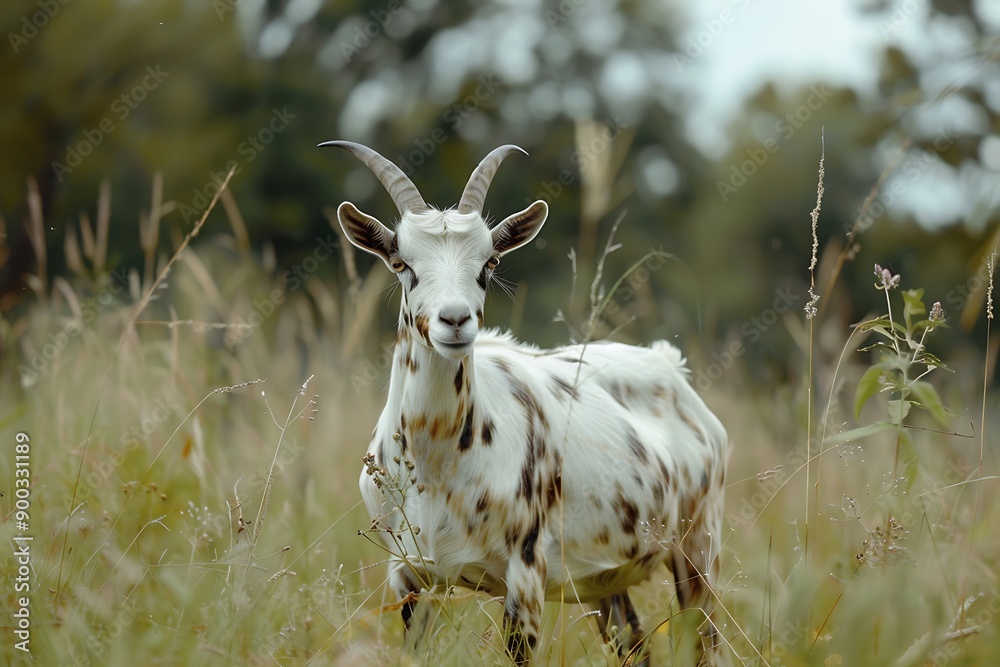 Wall mural goat in the meadow