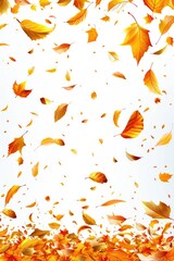 Naklejka premium A collection of leaves blowing in the wind